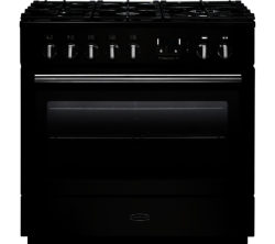 RANGEMASTER  Professional FX 90 Dual Fuel Range Cooker - Gloss Black & Chrome
